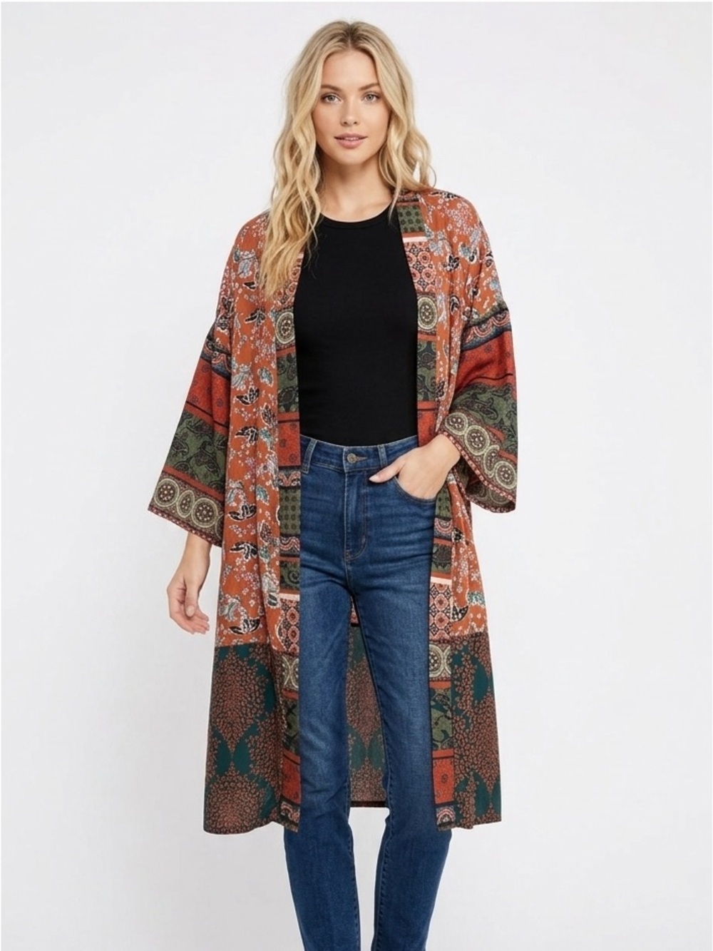 Umgee Multicolor Floral Kimono size medium